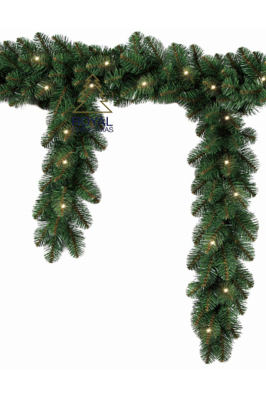 Festone Natalizio A Goccia In PVC - Ghirlanda Di Pino Finto Per Porta, Camino O Tavolo - Decorazione Verde Per Natale - Foto 4